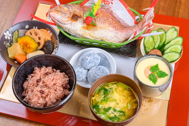 百日祝い(お食い初め)料理が華やかに見える盛り付け例