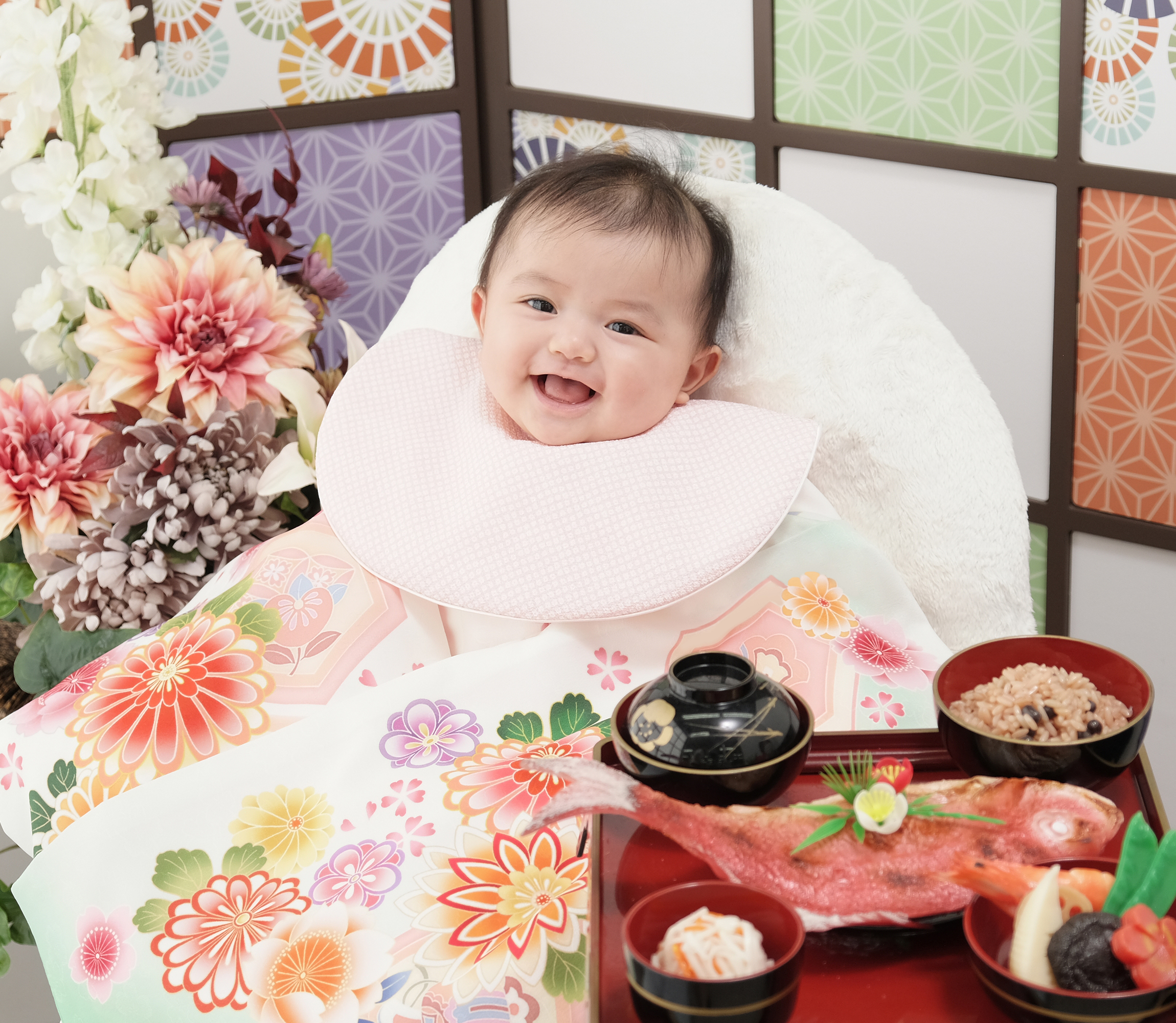 生後100日のファーストスマイル百日祝い