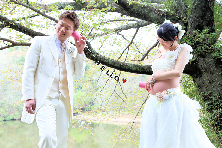 糸電話で赤ちゃんと電話している感じに