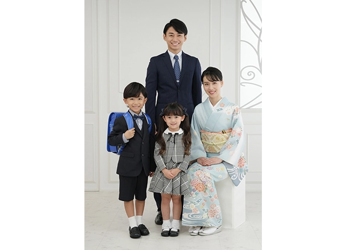 パパもママも着物で記念撮影!